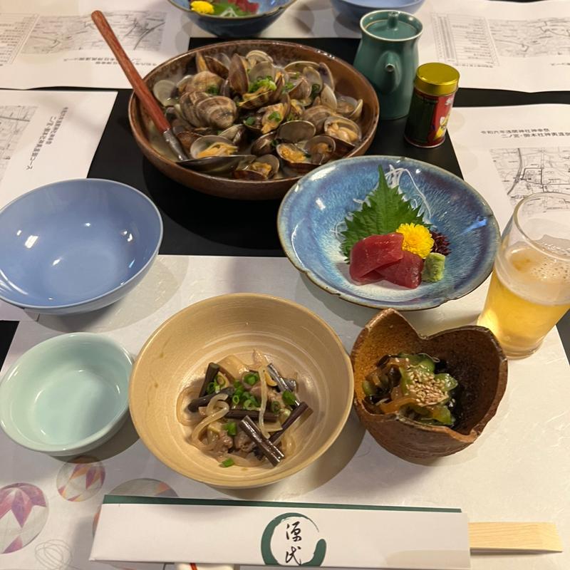 あさりの酒蒸し(割烹 源氏)