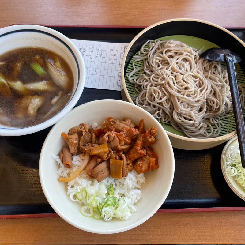 鴨汁そばBセットミニ赤パンチ丼(山田うどん食堂 谷塚店)