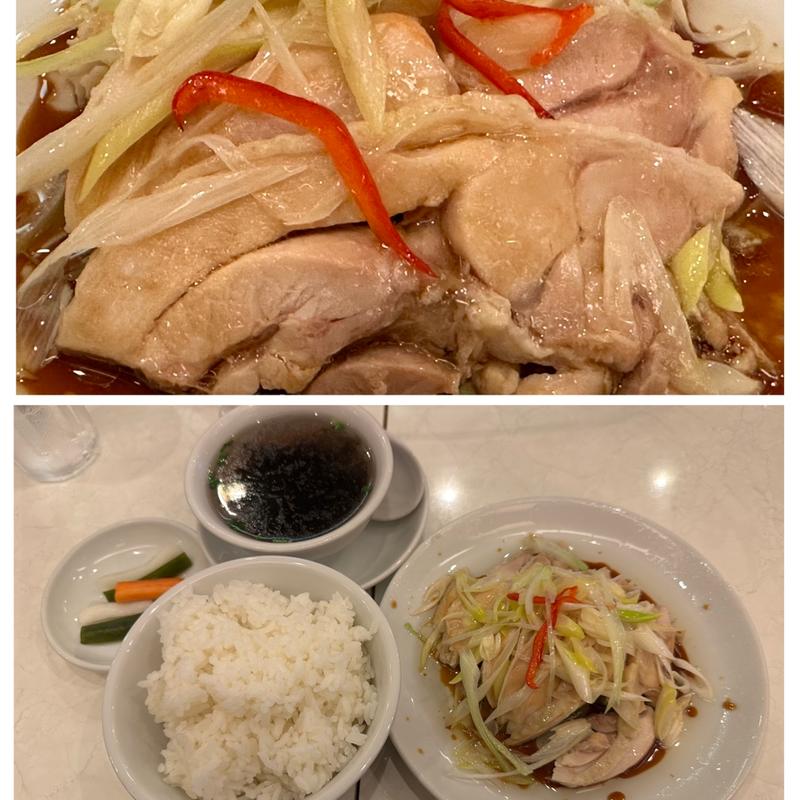 蒸し鶏のねぎ添え(中華料理 味臨軒)