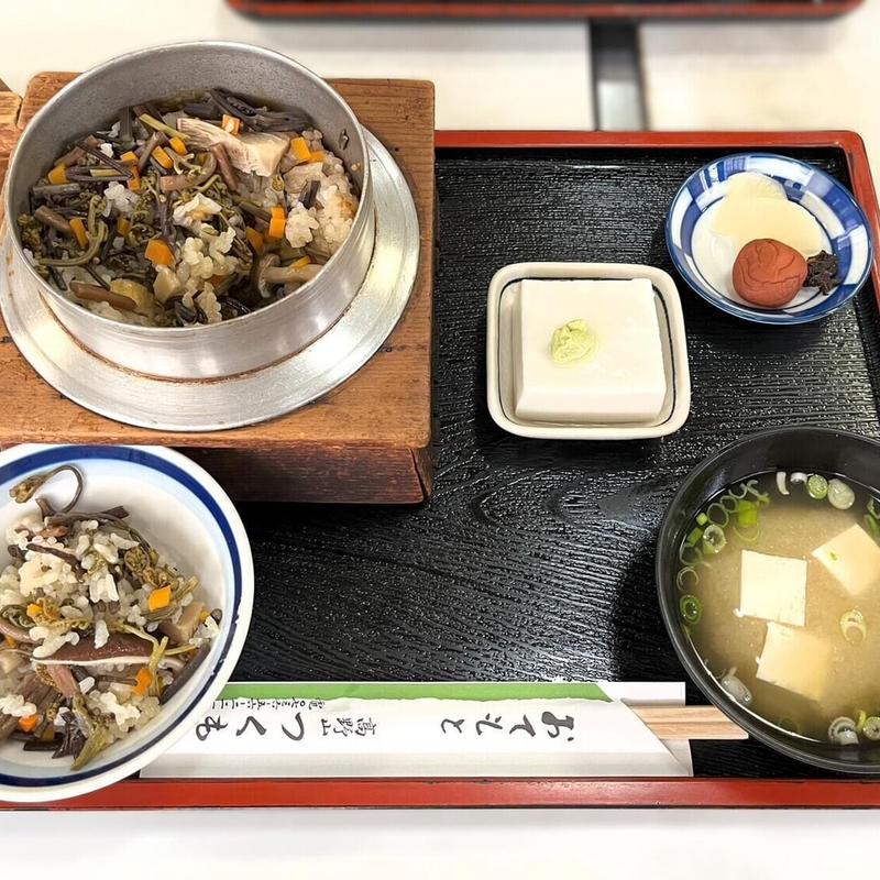 山菜釜飯定食(つくも食堂 （つくもしょくどう）)