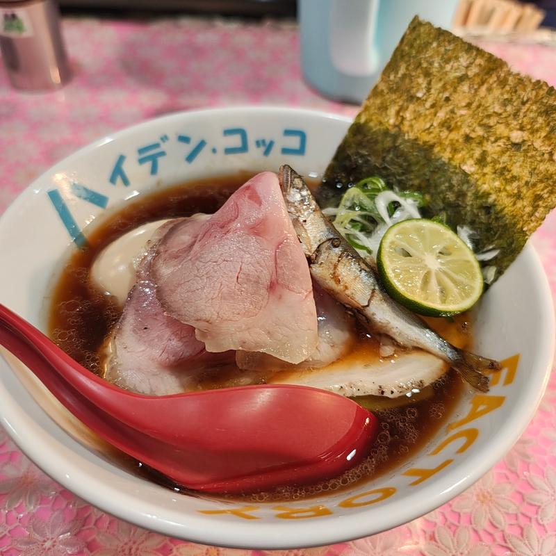 夜遊び☆特製鮎乃煮干らぁ麺(らーめん凛々)
