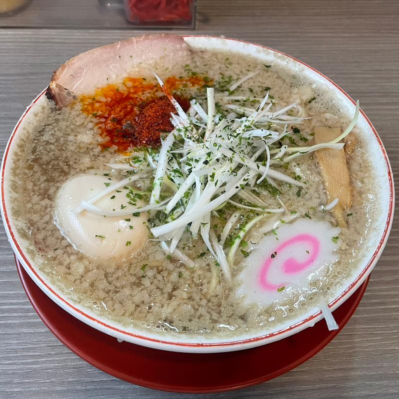 今月の限定 山形辛味噌背脂ラーメン (龍上海風)(背脂らーめん 背脂チャチャチャ)