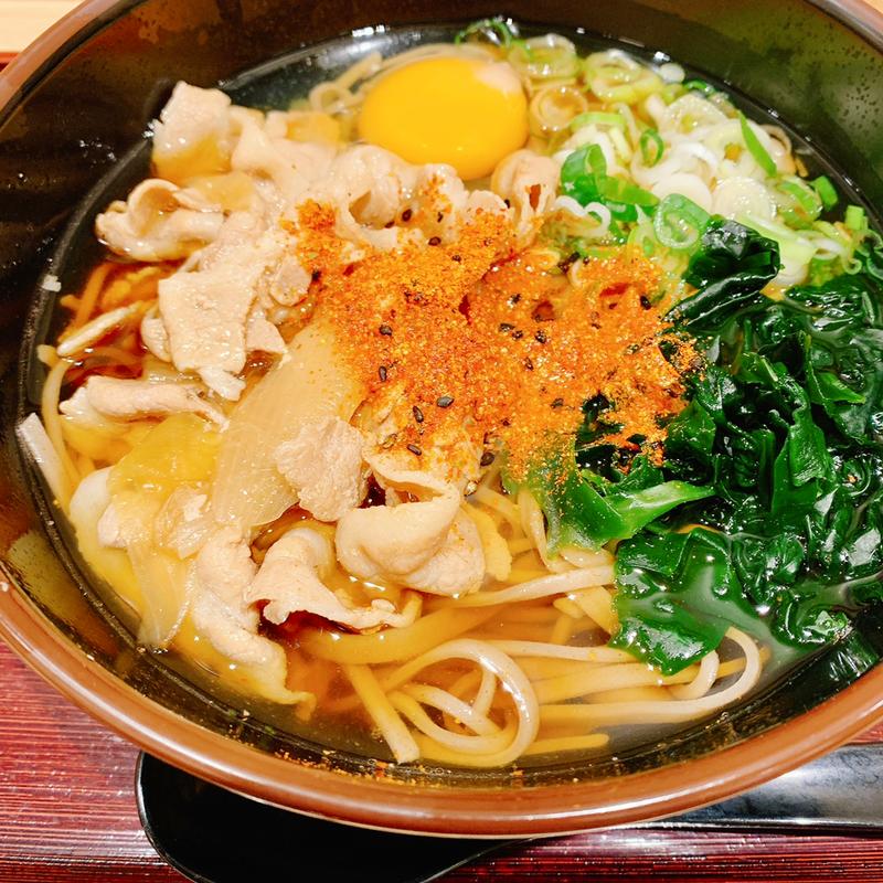 肉蕎麦(+生玉子トッピング)(やなぎ庵 )