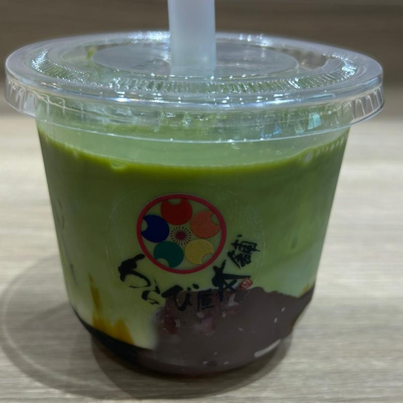 わらび餅ドリンク 抹茶あずきミルク(わらび屋本舗 くずはモール店)