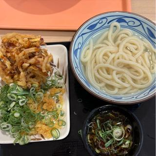 釜揚げうどん(大盛)＋野菜かき揚げ(丸亀製麺あまがさきキューズモール)