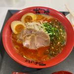 赤マー油ラーメン+味付玉子