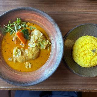 やわらか骨付きチキンのスープカレー(カレーのふらのや 厚別店)