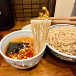 奈つやのもちもち雲呑味玉つけそば＋赤つけそば変更