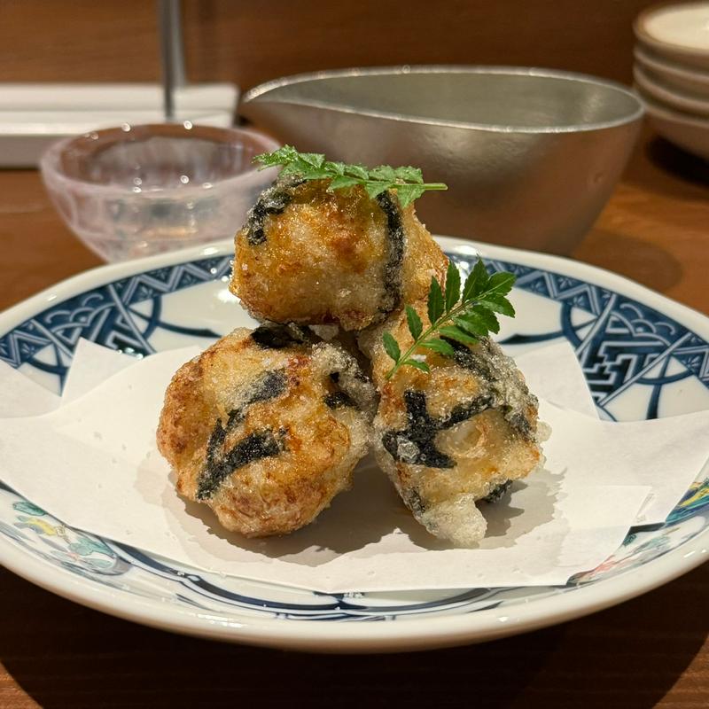 ウニと里芋磯辺揚(炭×kappo oriori)