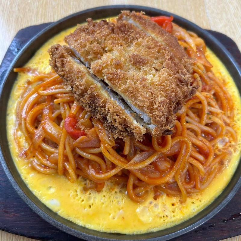 鉄板ナポリタン 半分カツのせ 450g(スパゲティハウス リトルジョン)