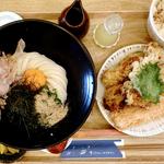 とり天（3個）うどん定食（冷）+えびちくわ天