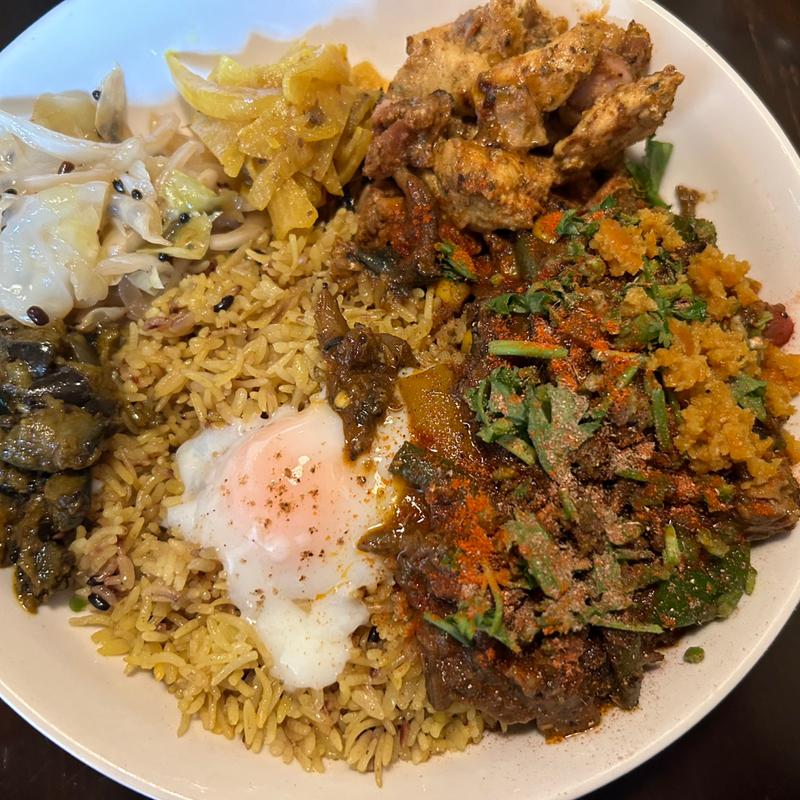 鯖カレーチキン付き(イドコロネ)