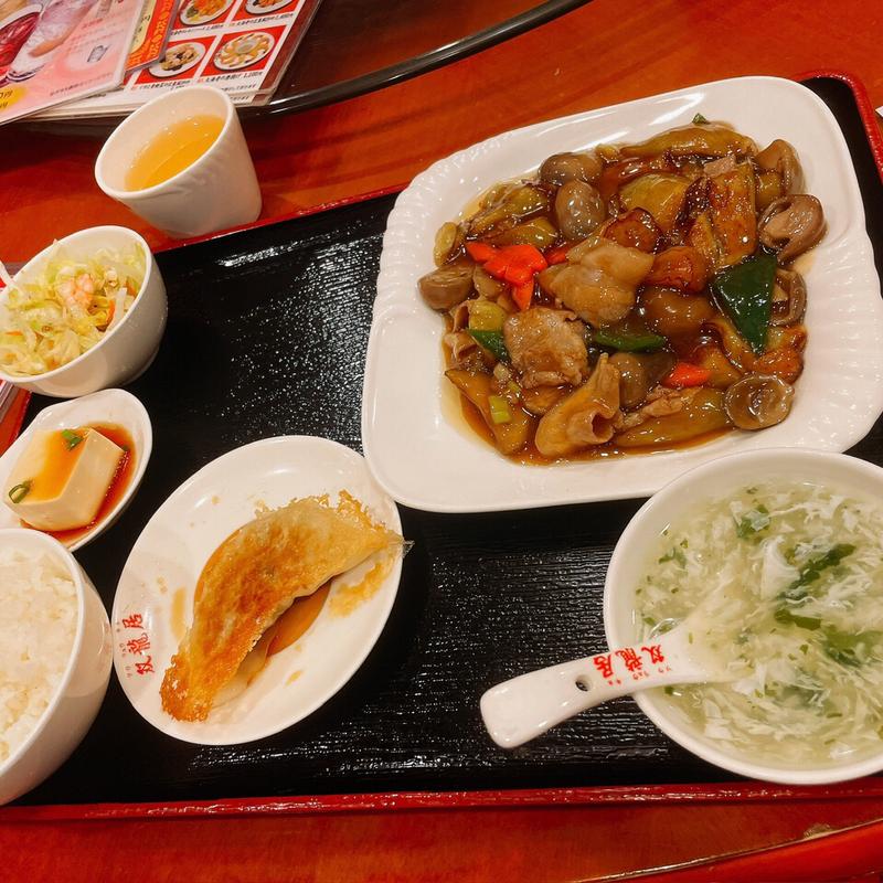 日南もち豚と茄子の炒め定食(中国食府 双龍居 天満駅前店 )