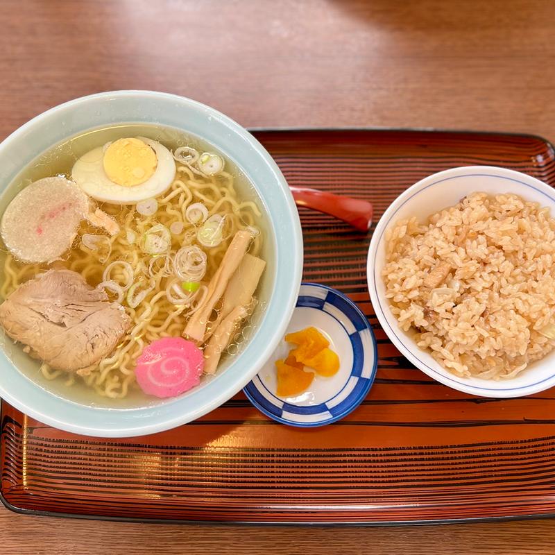 ラーメン/塩＋とりめし(しらかば茶屋)