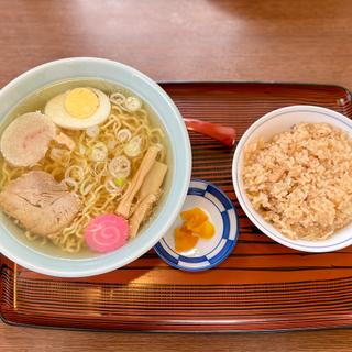 ラーメン/塩＋とりめし(しらかば茶屋)