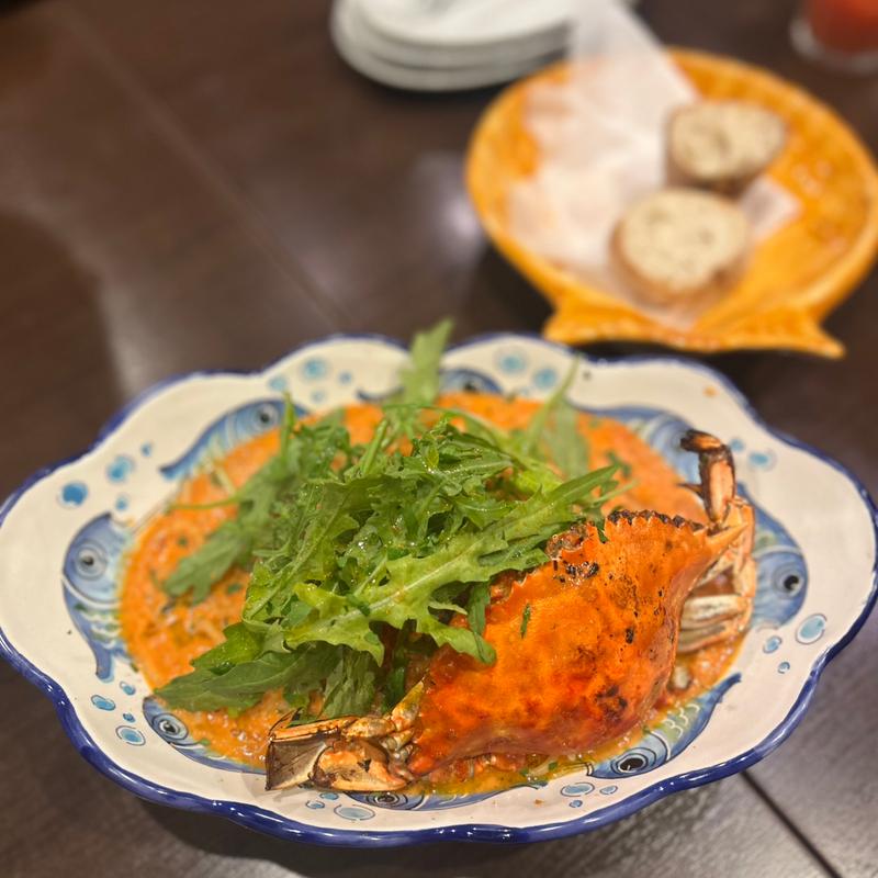 渡り蟹のパスタ(ピッツェリアオオサキ 川口店)