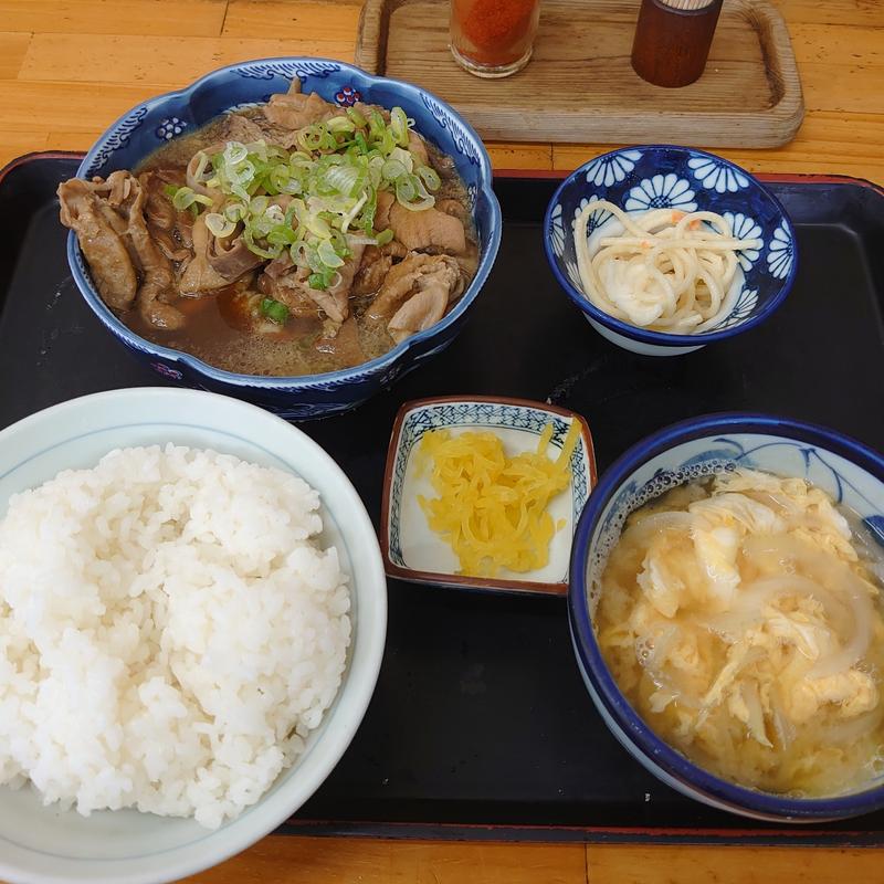 モツ煮セット(そば処 二城 )