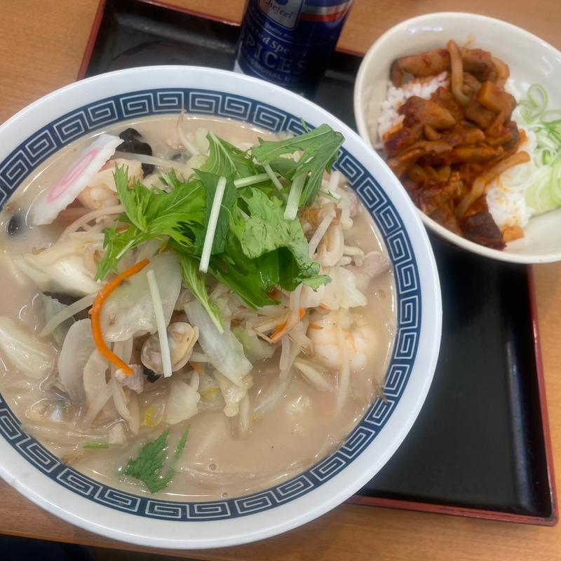 海鮮ちゃんぽんBセット(山田うどん食堂 谷塚店)