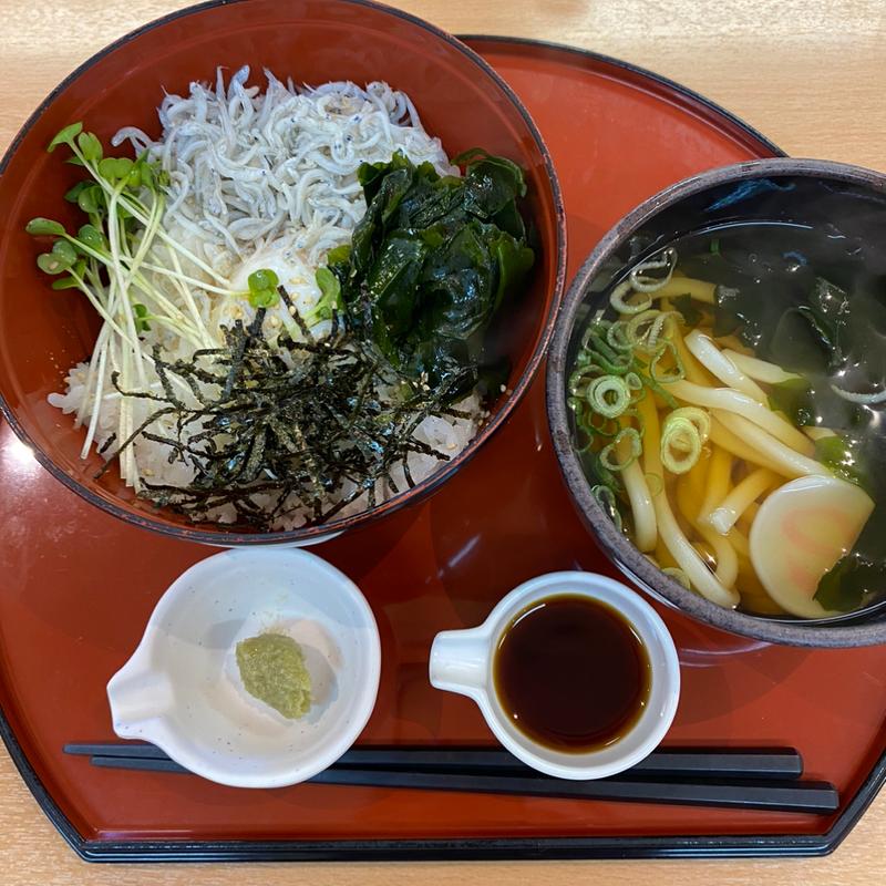 淡路島しらす丼とミニ讃岐うどんセット(淡路島南パーキングエリア下りフードコート （神戸淡路鳴門自動車道）)