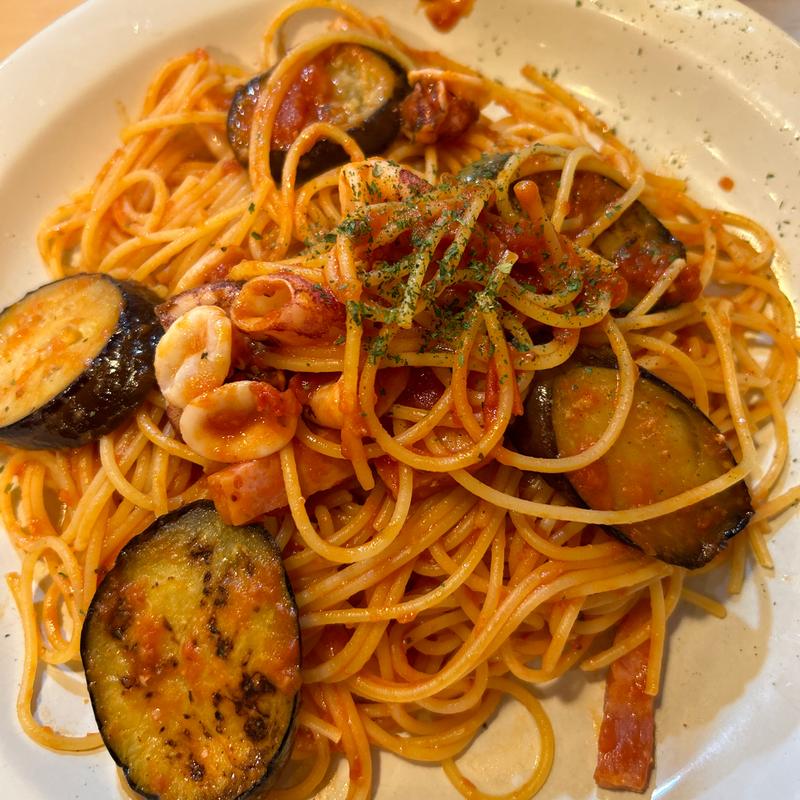 なすとイカのトマトソースベーコントッピング(チロリン村 南2条店)