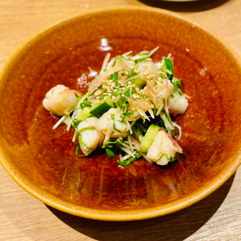 ホタテの梅和え(和光 日本酒バル まいかけ)