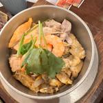 帆立と海老の釜飯