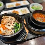 石焼き海鮮ビビンバ　ミニユッケジャンクッパセット(チェゴヤ 東急百貨店たまプラーザ店)