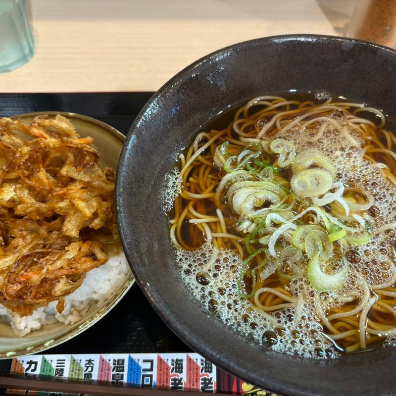 ミニ野菜かき揚げ丼セット(ゆで太郎 流通センター駅前店)