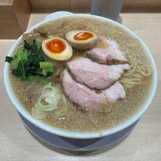 味玉背脂中華+麺大盛り+おろしニンニク(ラーメンみなみ)