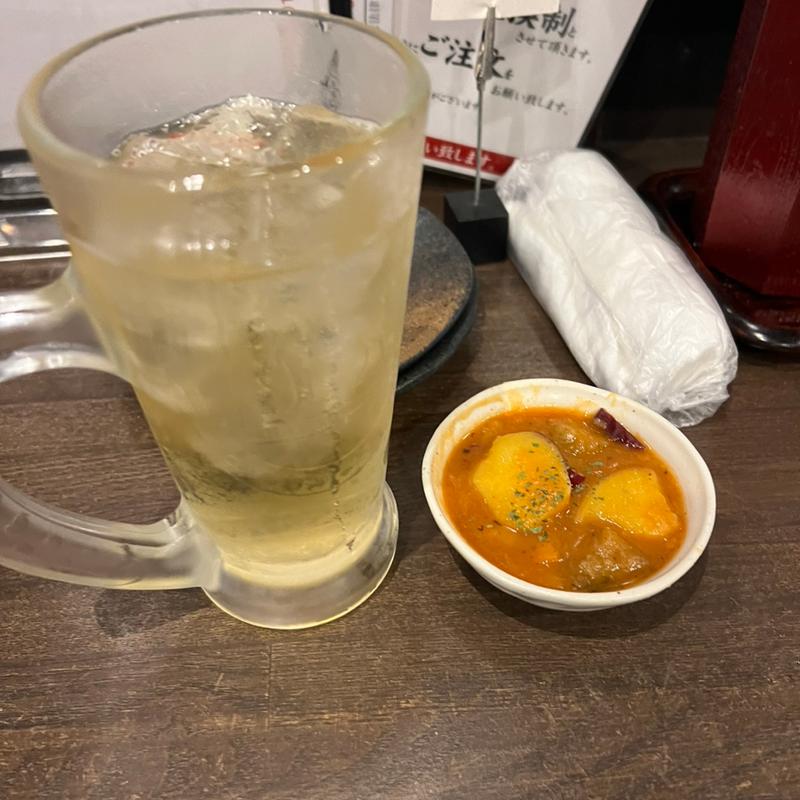 ハイボール　お通し(かつたの高嶺)