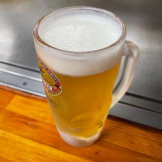 生ビール（中ジョッキ）(お好み焼き 蓬莱)