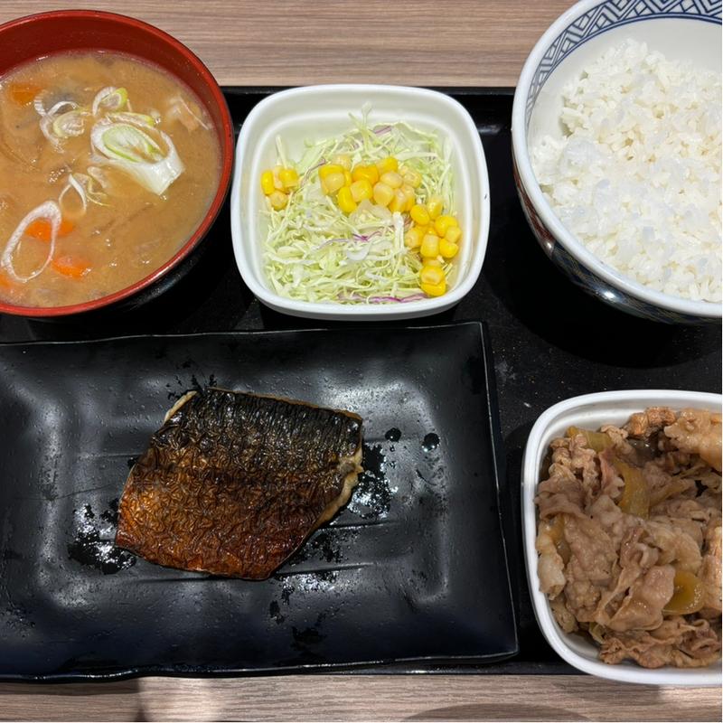 牛塩サバ定食(吉野家 高浜沢渡町店)