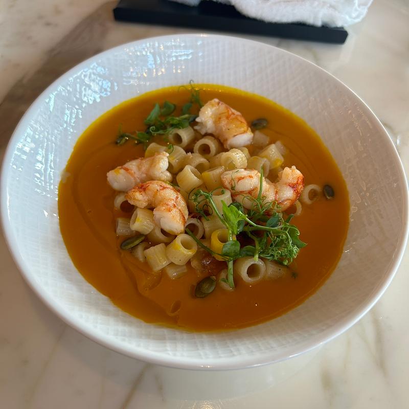 ディタリーニかぼちゃのクリーム 海老とグアンチャーレ(ブルガリ ギンザ・バー (Bvlgari Ginza Bar))