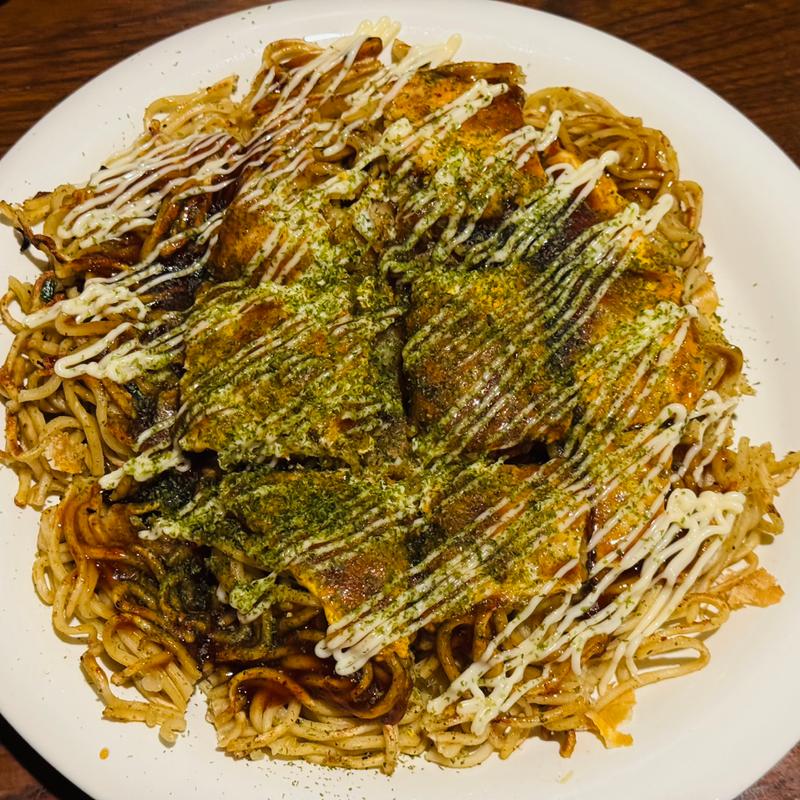 鉄ちゃん定番の肉たま(お好み焼き 鉄ちゃん)