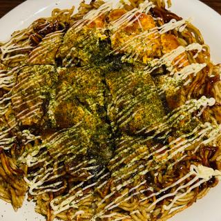 シーフードとイカ天のスペシャルミックス(お好み焼き 鉄ちゃん)