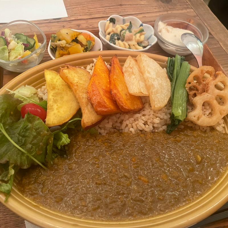 たっぷり野菜の玄米カレー(玄米&やさい食堂 玄三庵 淀屋橋odona店)
