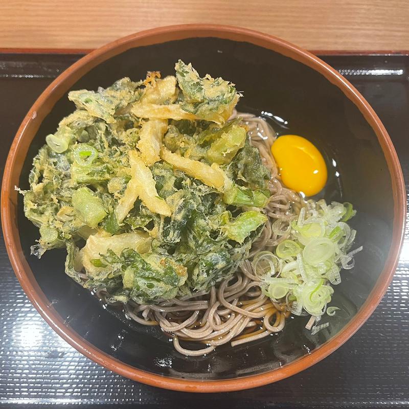間引き大根のかき揚げそば(よもだそば 名古屋サンロード店)