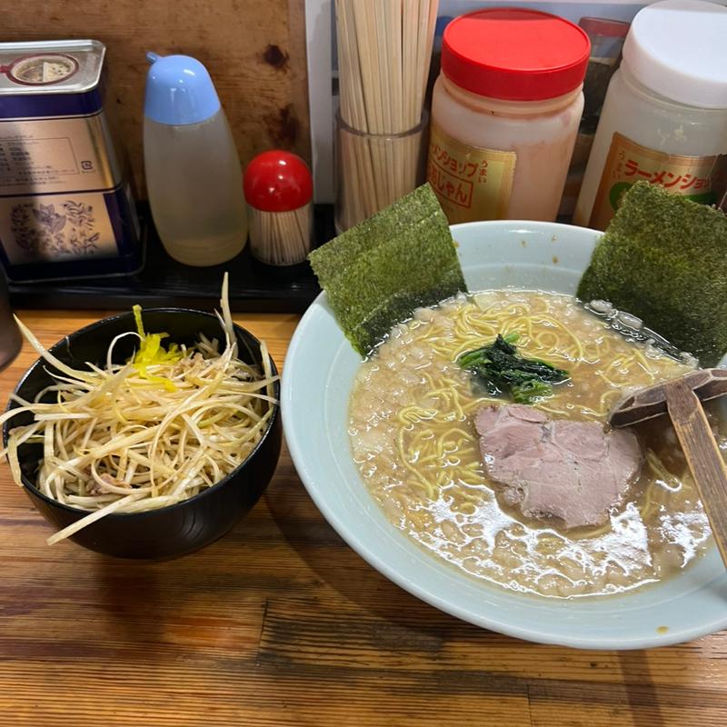 モーニングサービスラーメン中　ネギ丼(ラーメンショップ椿 上彦川戸店)