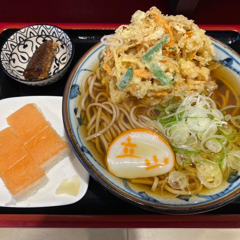かき揚げそばますのすしセット(立山そば JR富山駅構内店 )