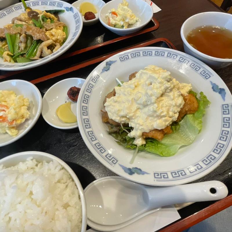 鶏唐揚の特製タルタルソースがけ(中華食堂 志藤)