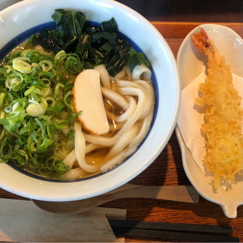 かけねぎもり小と海老天(讃岐饂飩まるは)