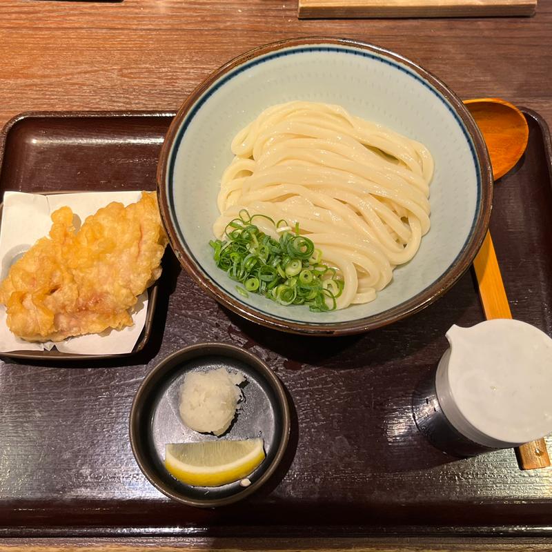しょうゆうどん＋とり天(香川一福 神田本店)