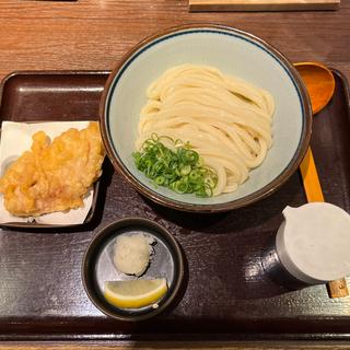 しょうゆうどん＋とり天(香川一福 神田本店)