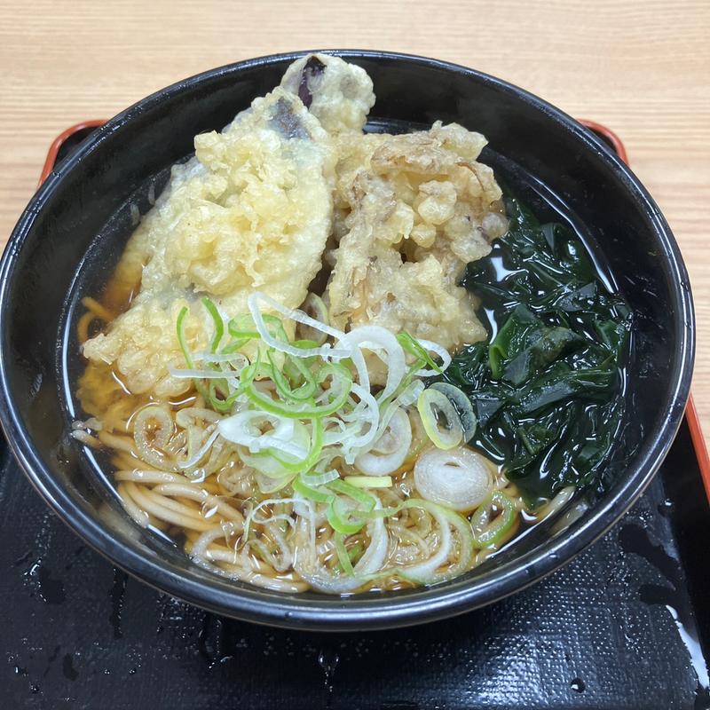 舞茸天と目鯵天・茄子天そば(名代 箱根そば 永山店)