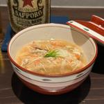 海老芋唐揚げ 蟹餡掛け