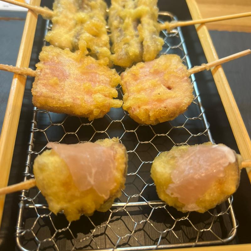 さんま＋イチジク＋ハムの天ぷら串(串の天ぷら屋 ツキイチ)