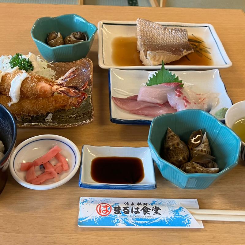 季節限定コースエビフライコース(回転まるは )