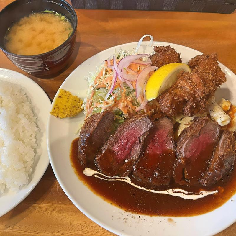 ヒレ肉のビフカツ 若鶏の唐揚げ(洋食　ジャンボ)