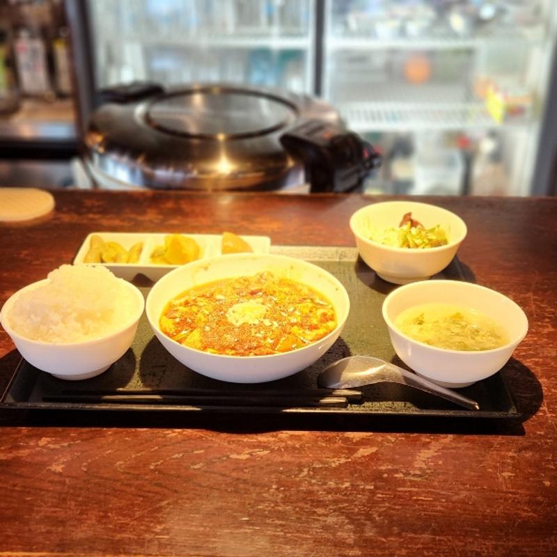 油かす入り麻婆豆腐定食(黒龍天神樓 （コクリュウテンジンロウ）)