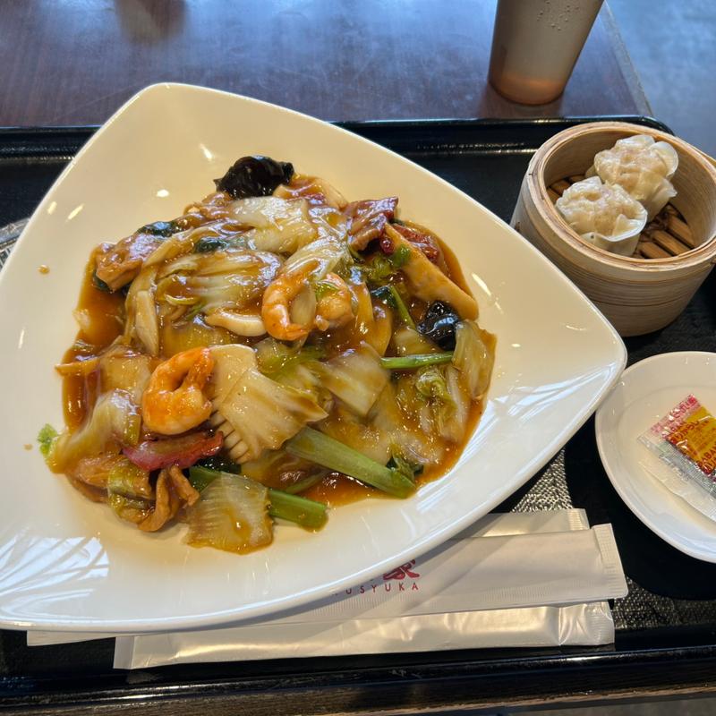 五目具だくさんあんかけやきそば&焼売セット(南国酒家 ららぽーと横浜店)